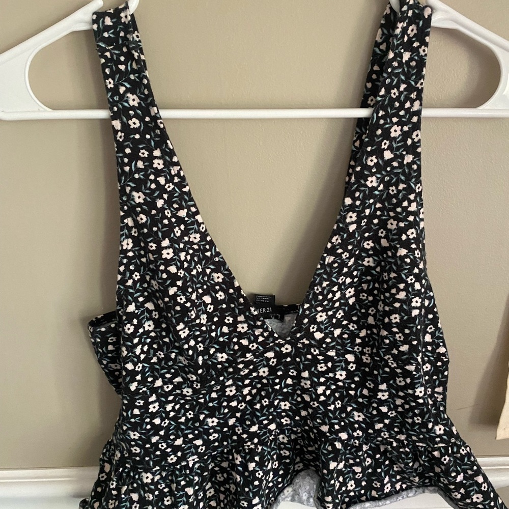 Cropped Peplum Top F21